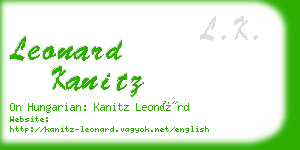 leonard kanitz business card